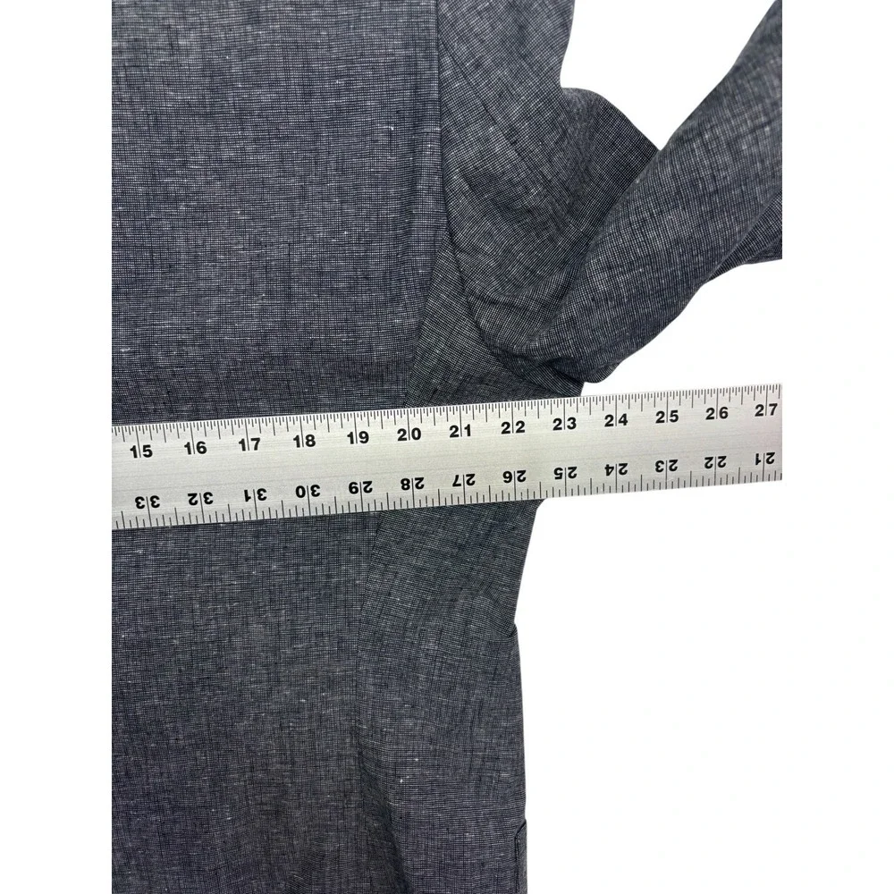 Banana Republic 46R Navy Blue Chambray Linen Cotton Blazer Jacket Sport Coat